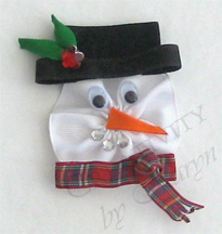 Snowman Bow-Snowman, winter, hat