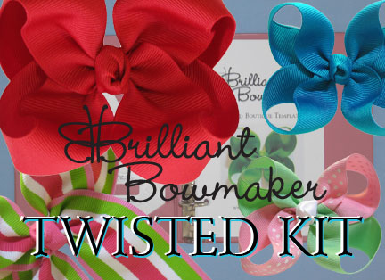 LPL Brilliant Bowmaker System - 3. Twisted Style Kit-bows, bow, hairbow, hairbow templates, hairbow instructions, Ultimate hairbow instructions, Brilliant Bowmaker, Twisted Boutique template